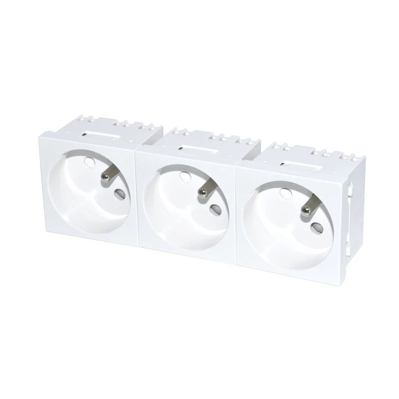 French Socket 16A 250V Three Universal Module