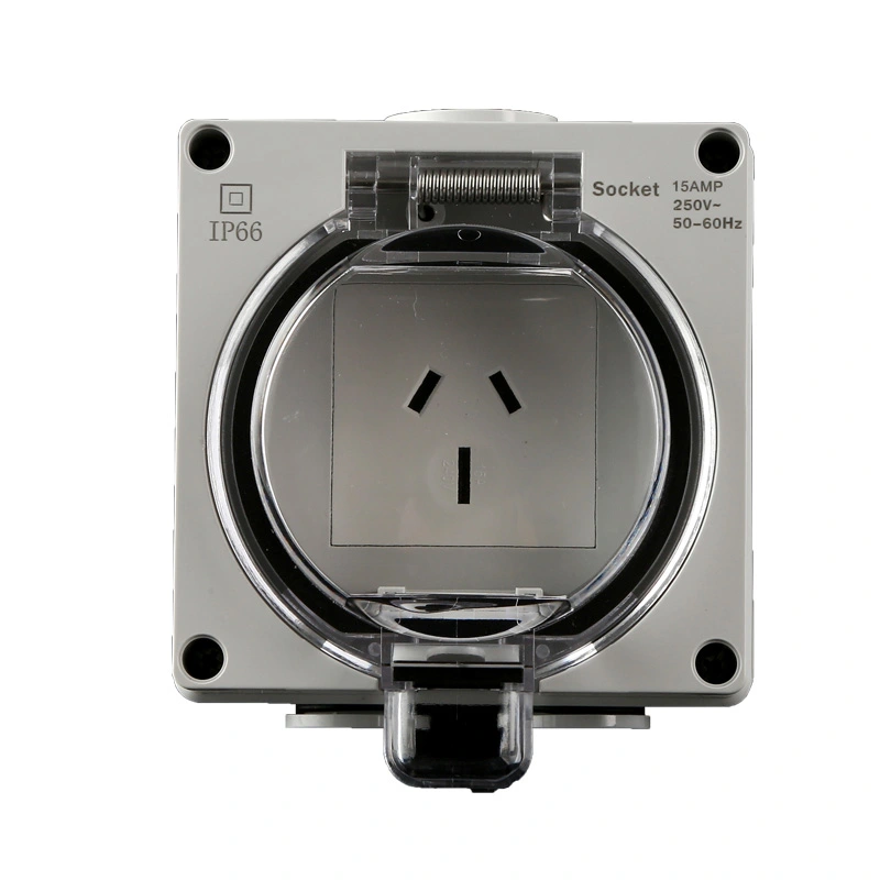 IP66 Series Australia Standard Waterproof Surface Socket သည် Switch ပါရှိသည်။