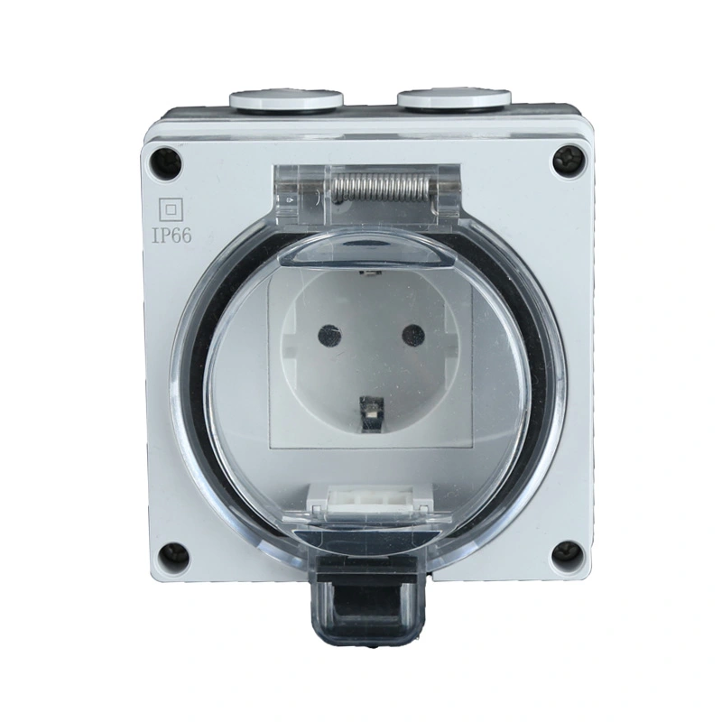 IP66 စီးရီး Surface Mounted Waterproof German Type Socket နှင့် Switch