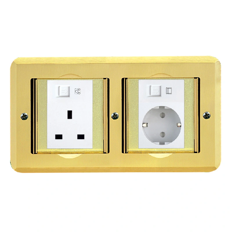 အဖုံးဖွင့် Socket Brass Alloy Floor Socket 6 Module စွမ်းရည်