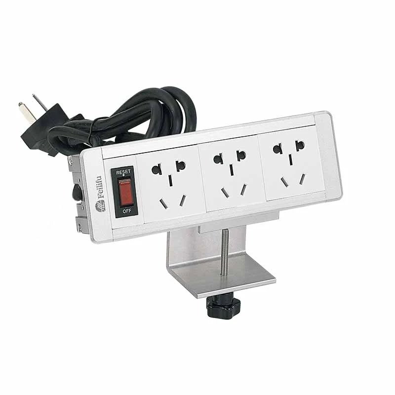 Bracket ပါသော ဖြုတ်တပ်နိုင်သော Clamp Mount Table Power Strip Socket