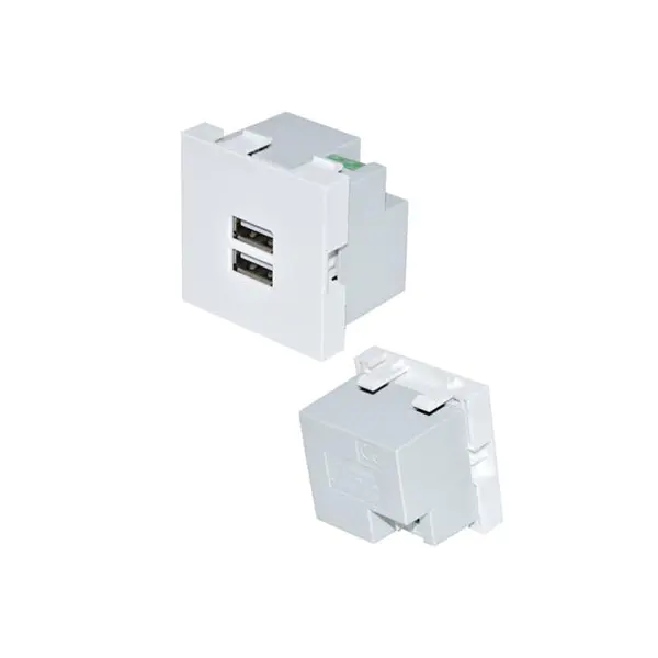 TypeA+A Usb Charger Socket Module 2.1A ချောမွေ့သော ဘောင်